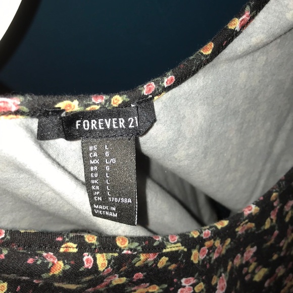 Forever 21 Black Flower Pattern Bodysuit - Picture 6 of 7